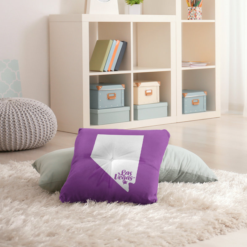 Coussin de sol touffeté nevada, 26 po x 26 po, Violet, Las Vegas