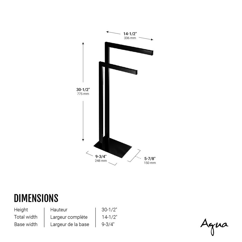 Porte-serviettes sur pied, Noir mat