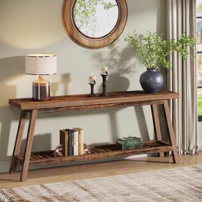 70.9-Inch Farmhouse Console for Entryway, 2-Tier Entry Table Sofa Table