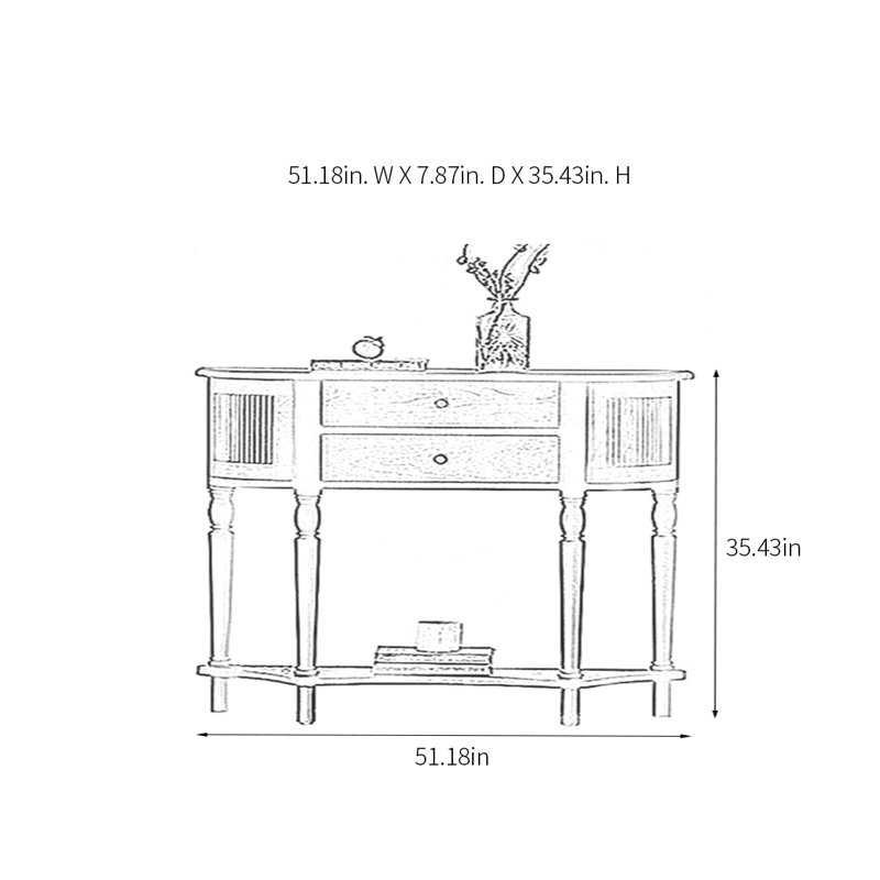 Console Retro Elegant, H 35,43 po x l 51,18 po x P 7,87 po