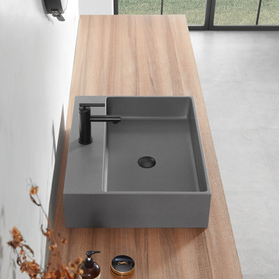 Serene Valley 18.9'' Solid Surface Square Bathroom Sink