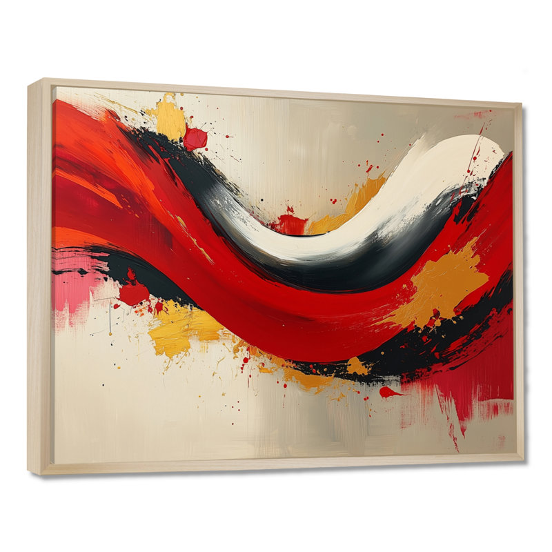 Whisenhunt - Abstract Canvas Art Print, H 24 po x l 32 po, Cadre flottant, Naturel