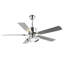 Ventilateur de plafond moderne réversible en chrome de 52 po avec lumière DEL et télécommande, moteur CC à 6 vitesses Briteny-2046408132