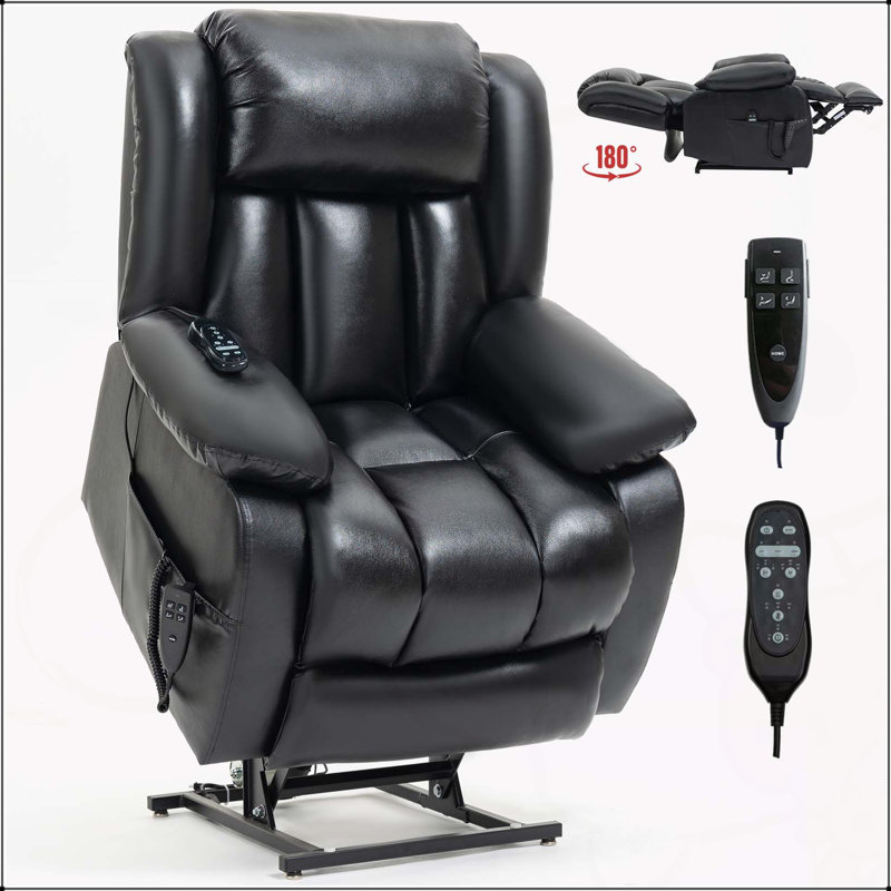 Electric Dual Motor Power Lift Recliner Chair with 8-Point Vibration Massage and Lumbar Heating