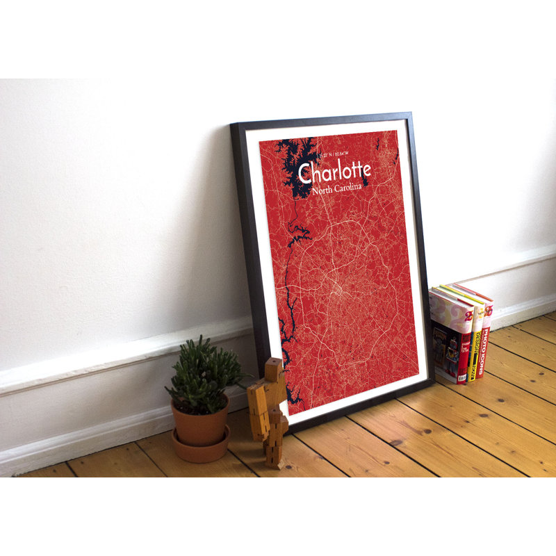 Charlotte City Map - No Frame Print, 61cm H x 45.7cm W x 0.13cm D