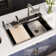 Deervalley 29.5" X 18" Smart Waterfall Kitchen Sink, Drop In Stainless Steel Digital Display Workstation Sink