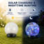 4.33ft 2 Modes Solar Cracked Glass Ball Outdoor Waterproof  30 LED  Light for Garden Pathway Patio Halloween Decor-72798397