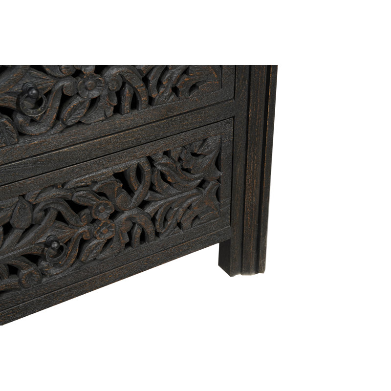 Commode 6 tiroirs Harleen, Noir