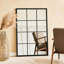 Paris Window Pane Framed Wall Mounted Accent Mirror