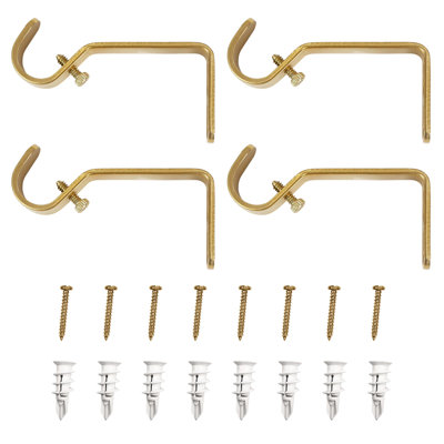 Lumi Home Furnishings Non-Adjustable Single Curtain Rod Brackets 3/4 in. (4-Piece)