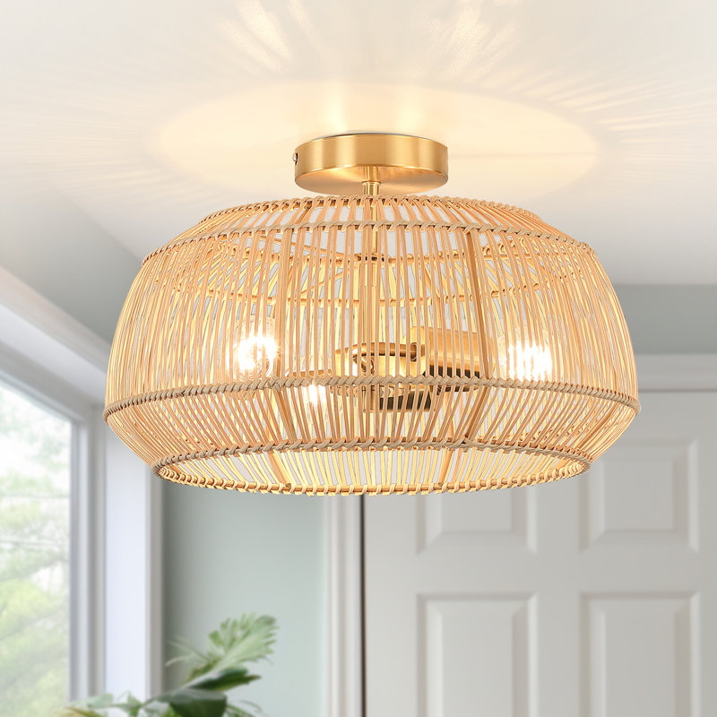 Plafonnier semi-encastré 2 lumières Tamil, L 16 po - 3 douilles