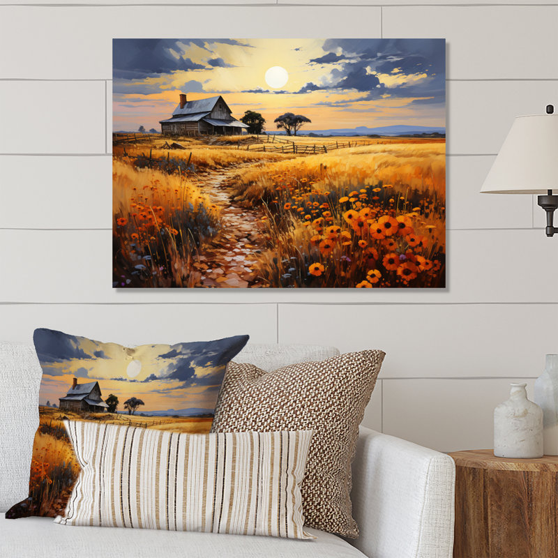 Barn Country Legacy Pointillism II - impression sans cadre sur métal, H 12 po x l 20 po x P 1 po