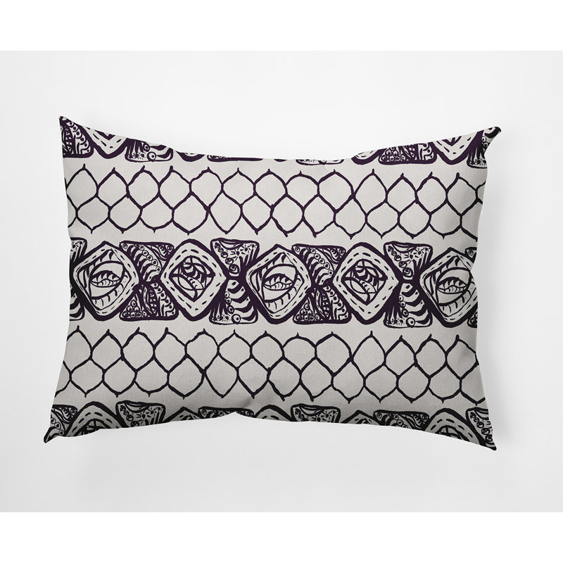 Housse de coussin carrée/insert, Violet, Géométrique 2