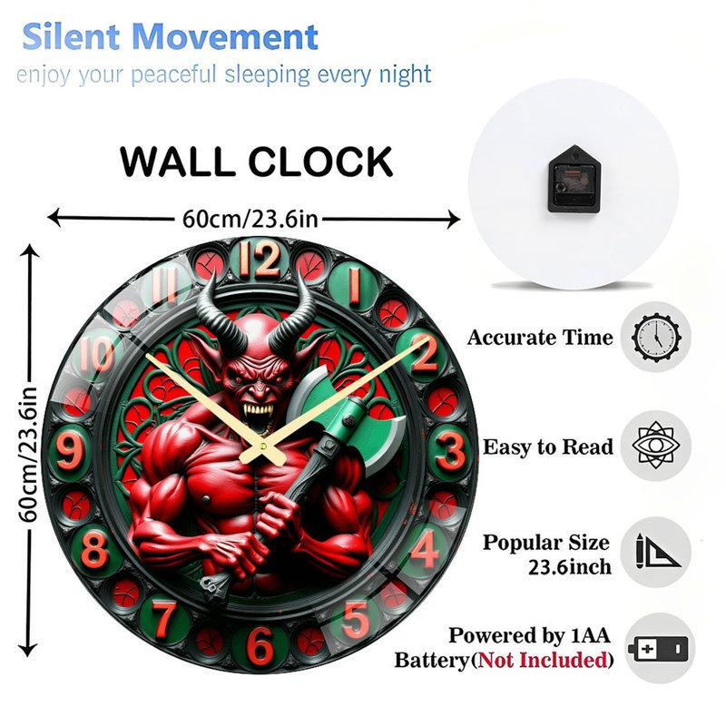 Horloge murale en verre Demon