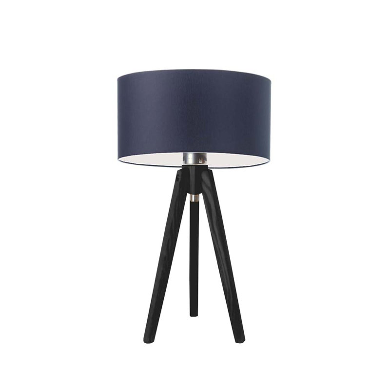 Balinas Solid Wood Tripod Lamp, Black, Dark Purple
