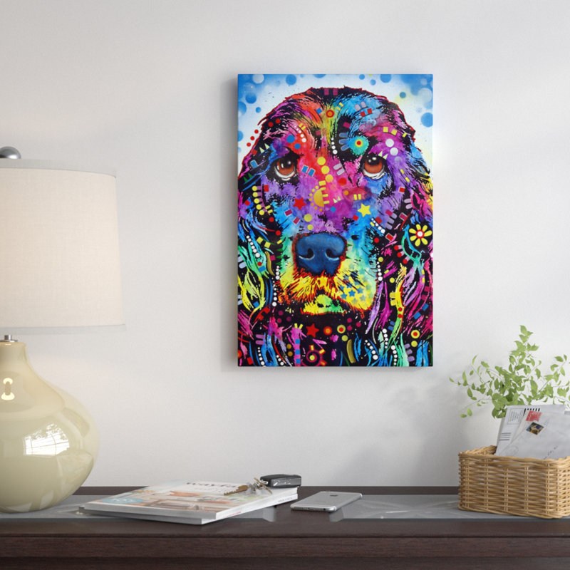 «Cocker Spaniel II» par Dean Russo - reproduction d'art sur toile tendue avec châssis, H 40 po x l 26 po x P 0,75 po