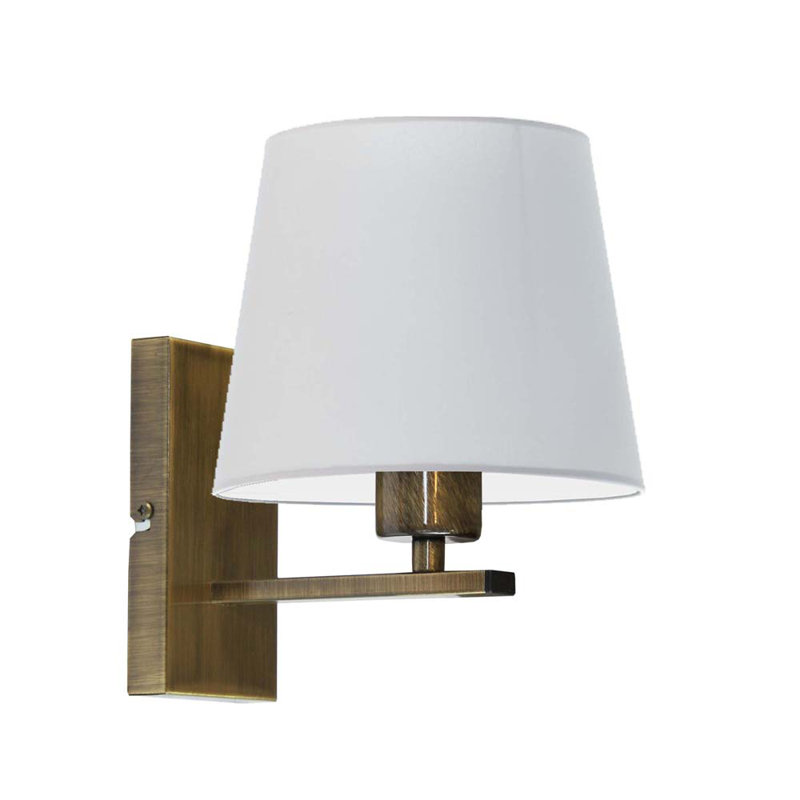 Asawir Armed Sconce, Antique Gold, Light Grey