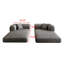 Canapé modulaire surdimensionné en velours côtelé, canapé modulaire convertible avec support anti-affaissement pour appartement et salon