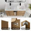 Meuble-lavabo double autoportant de 47,6 po avec plateau en bois manufacturé Jubaydah