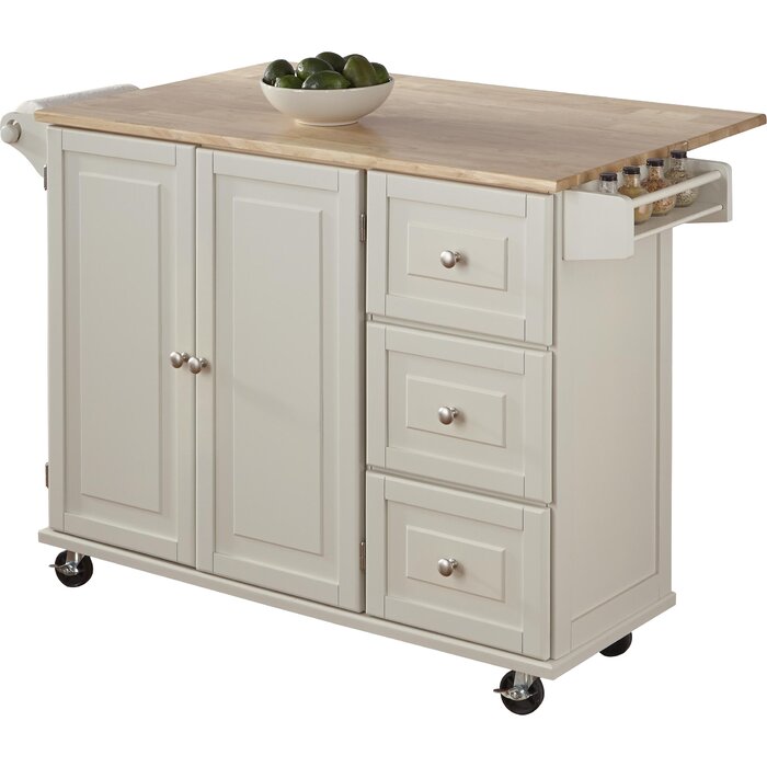 Red Barrel Studio® Kuhnhenn Solid Wood Kitchen Cart & Reviews | Wayfair