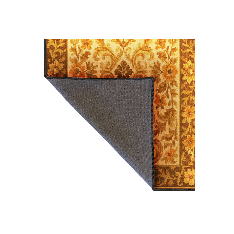 Tapis brun tissé à motif traditionnel lavable Mosso, 3'3" x 6'7"
