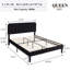Ensemble de lit avec ensemble de chambre à coucher 2 pièces avec rangement pour repose-pieds, cadre de lit plateforme tapissier et ensemble de repose-pieds-274210829