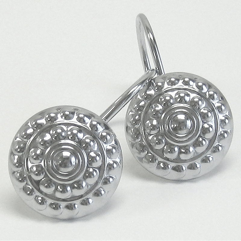 Ensemble de 12 pièces - Anneaux de rideaux de douche à boutons chromés en métal antirouille, Argent argent