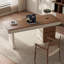 Bureau rectangulaire à 4 tiroirs en bois manufacturé brun noisette + blanc beige-2023047041-2023047043