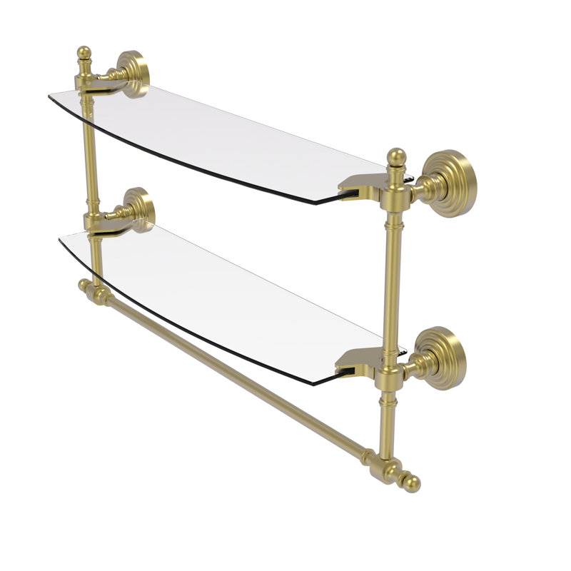 Retro Wave 2 Piece Tiered Shelf, Satin Brass