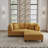 Michelyn 80.3"W 3 - Piece Corduroy Sectional Sofa with Ottoman for Comfort-1934982414