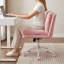 Fauteuil de coiffeuse 26,4 po - Fauteuil de bureau rembourré en faux lapin, multi-réglable pour le confort-795264195