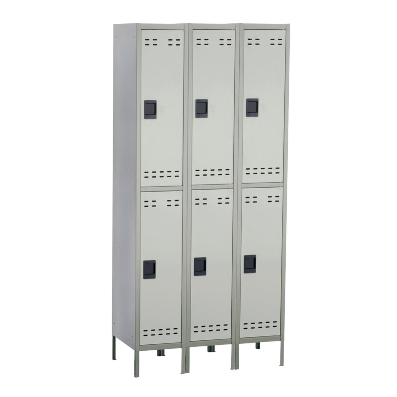 2 Tier 3 Wide Locker, Gray