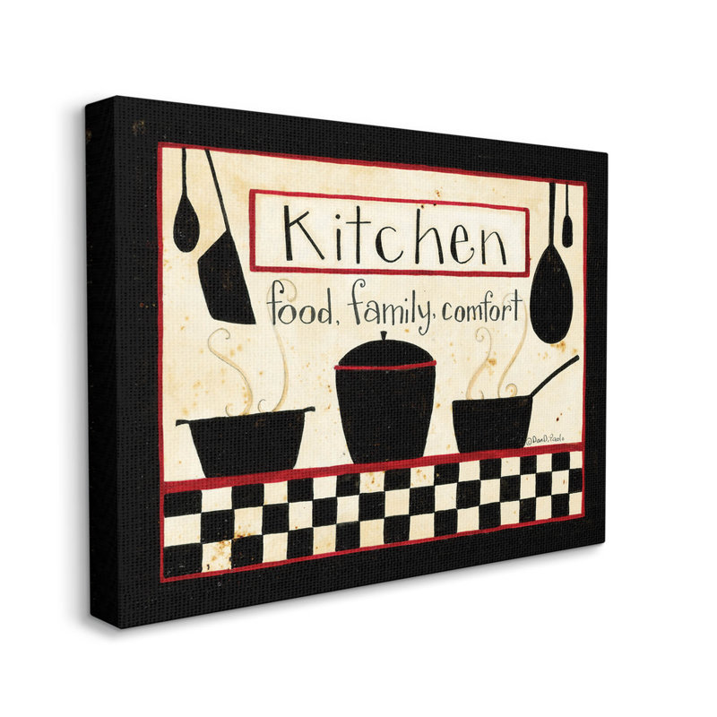 "Kitchen Food Family Comfort", art mural sur toile par Dan Dipaolo, H 30 po x l 40 po x P 1,5 po, Toile tendue
