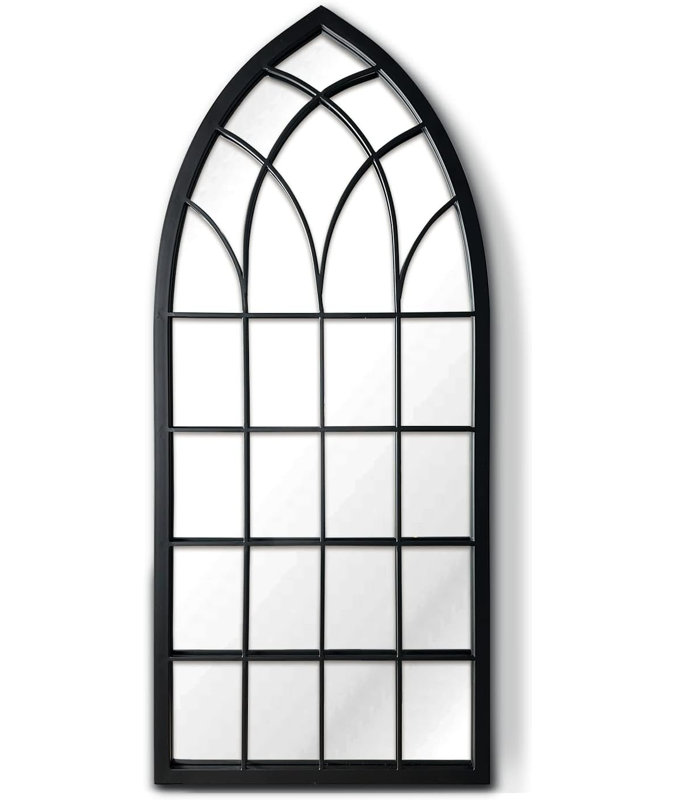 Miroir mural arqué, Noir, 35.4" x 25.6"