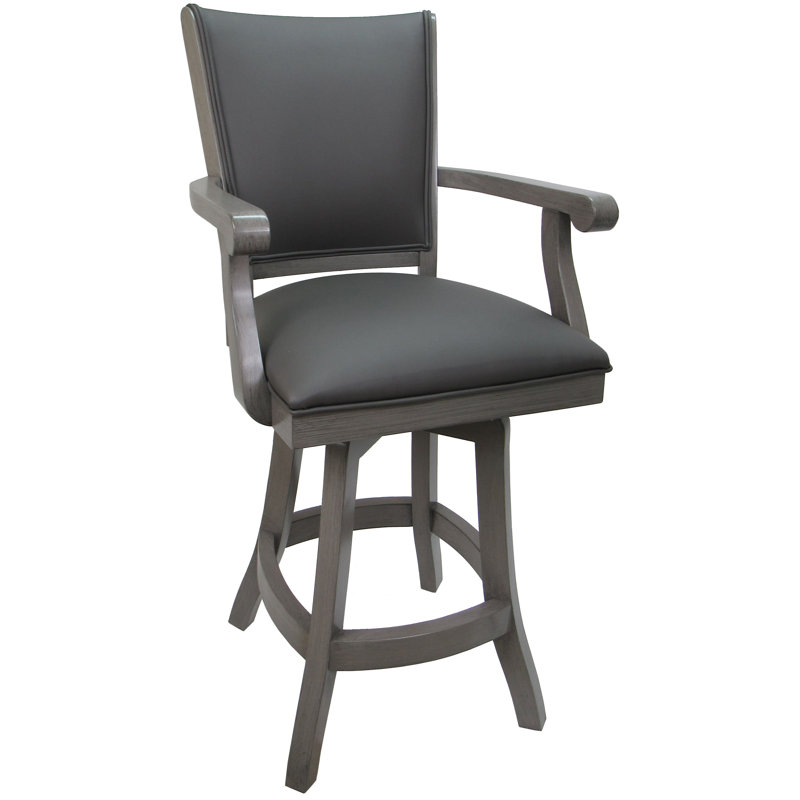 Lasiya Swivel Upholstered Counter Stool with Solid Wood Frame, Extra Tall (34" Seat Height)
