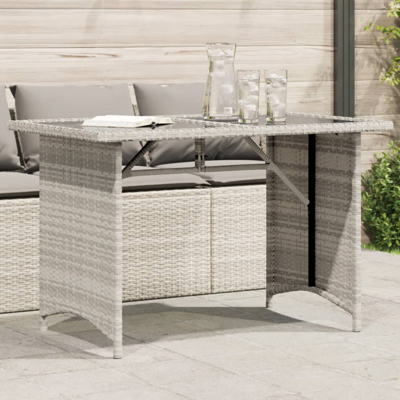 Rectangular Outdoor Dining Table , 110cm cm W 68cm cm D, Light Grey