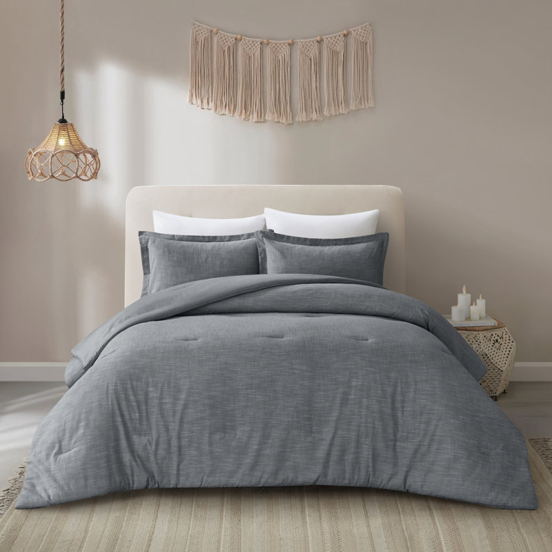 Ensemble d'édredon en coton , Édredon pour lit simple TG + 1 taie décorative, Beige