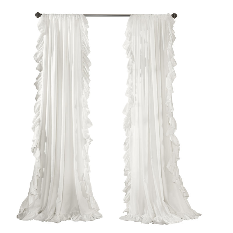 Panneau de rideau simple semi-transparent Lush Decor Riley, Blanc, l 54 po x L 63 po