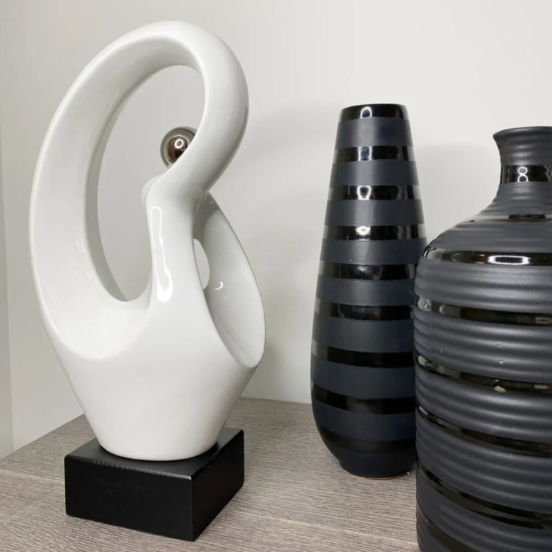Sculpture de table abstraite NABILA, Blanc