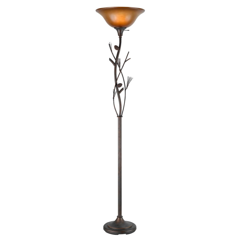 Kastner 72'' Brown Torchiere Floor Lamp