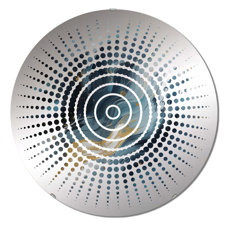 Eib - Miroir mural Sun Circles, 31,4 po x 31,4 po, Bleu Newlark