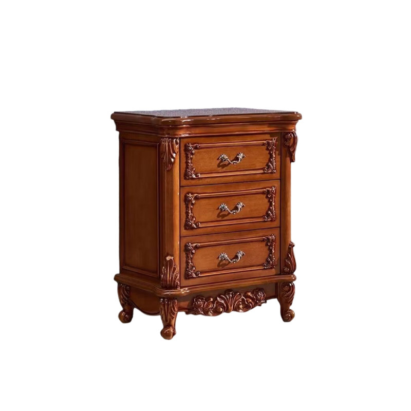 Armoire américaine en bois massif sculpté. Commode d'appoint