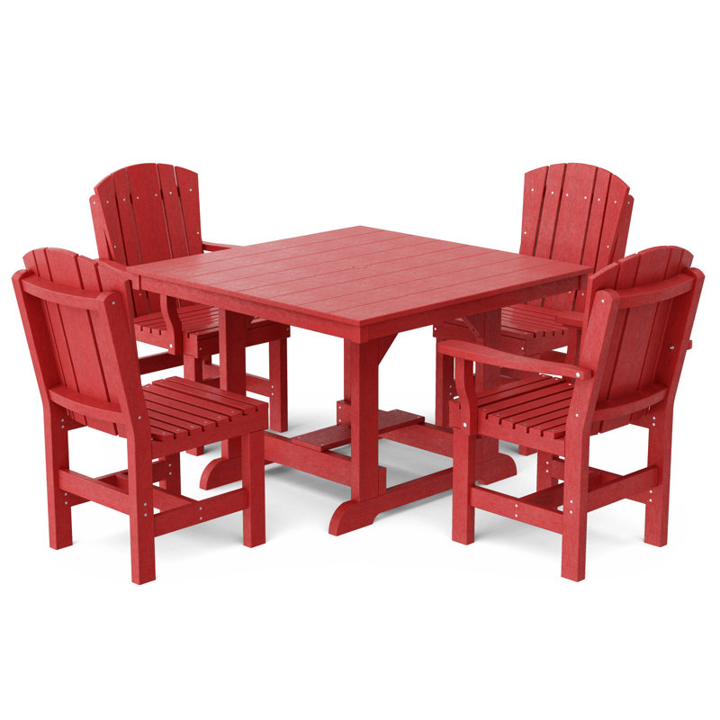 Ensemble de salle à manger 5 pièces 44 "x 44" Heritage, Rouge cardinal