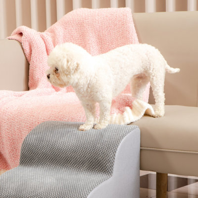 Dog Stairs Dogs, Pet Step with Leakproof Cover, High Density Foam Cat Ramp for Chair or Sofa