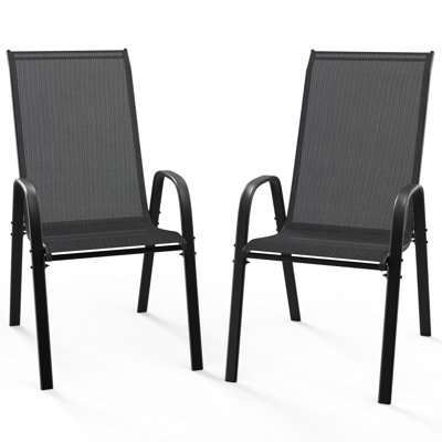 Chaises de salle à manger d'extérieur empilables (ensemble de 2)