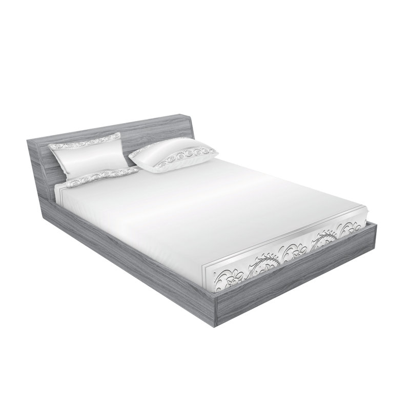 Drap-housse et coussin décoratif Ambesonne, blanc et gris, Ensemble de draps pour très grand lit californien
