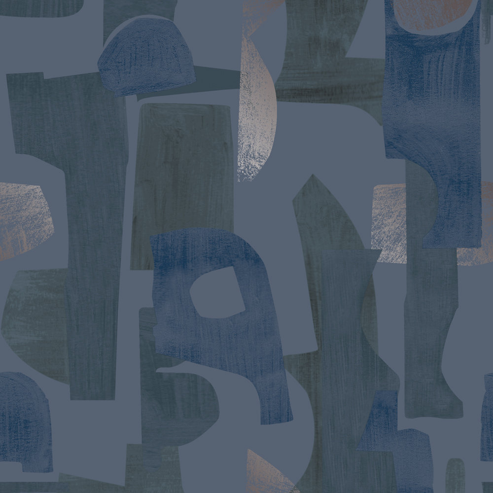 Tariq Self-Adhesive Wallpaper Roll, Blue