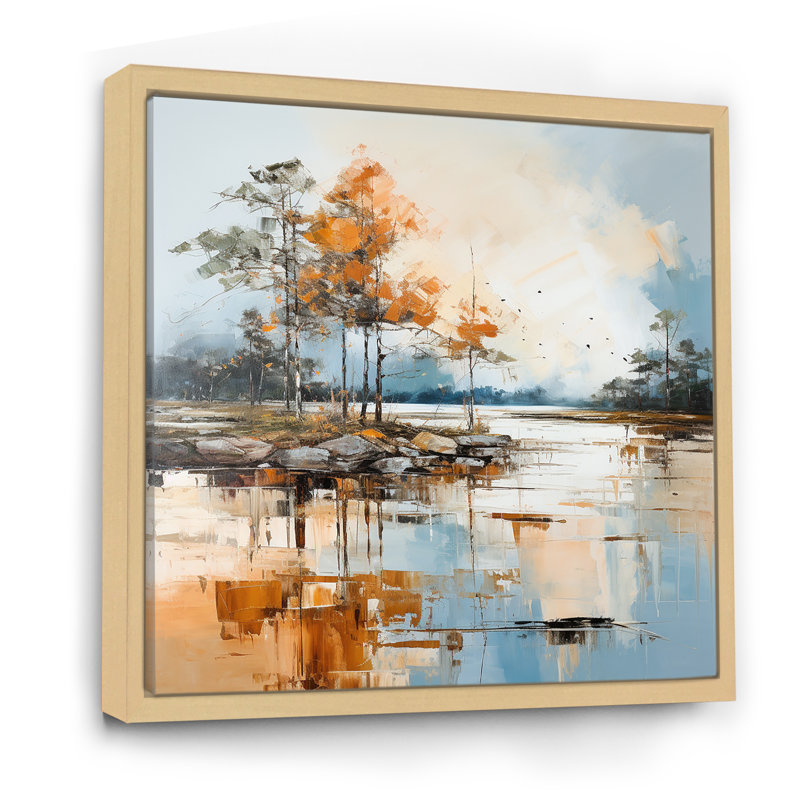 Impression sur toile Lake Smmer Charm, Cadre naturel flottant, H 16 po x l 16 po x P 1 po