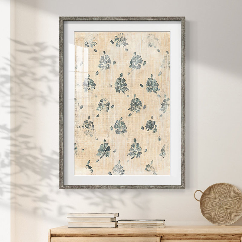 «Vintage Blockprint II», impression encadrée, Vieilli, H 28,5 po x l 20,5 po