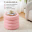 Repose-pieds rond avec rangement, tabouret Sherpa moderne, tabouret de coiffeuse Teddy avec plateau rabattable-551485529